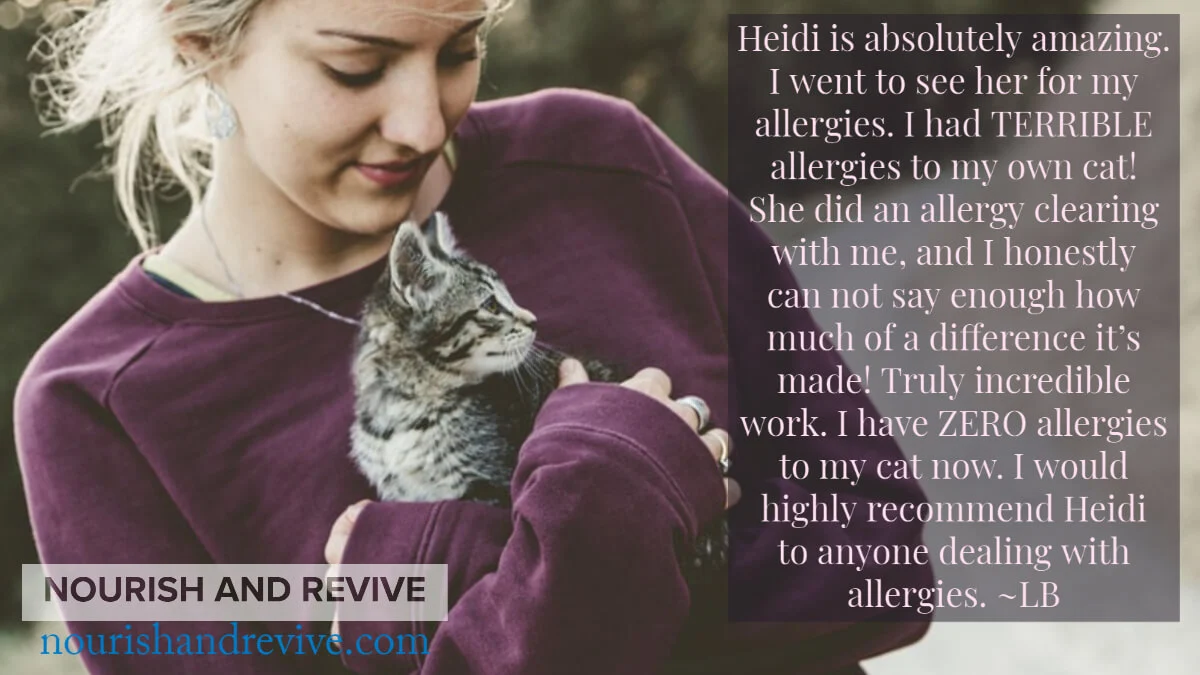 Heidi at Nourish and Revive Cat Allergies Help